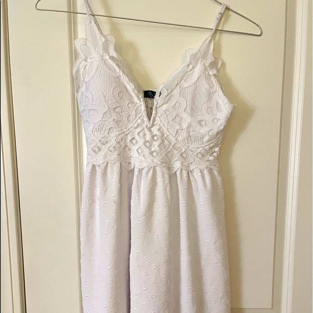 White, floral lace detailing, girly summer dress, only worn twice.
